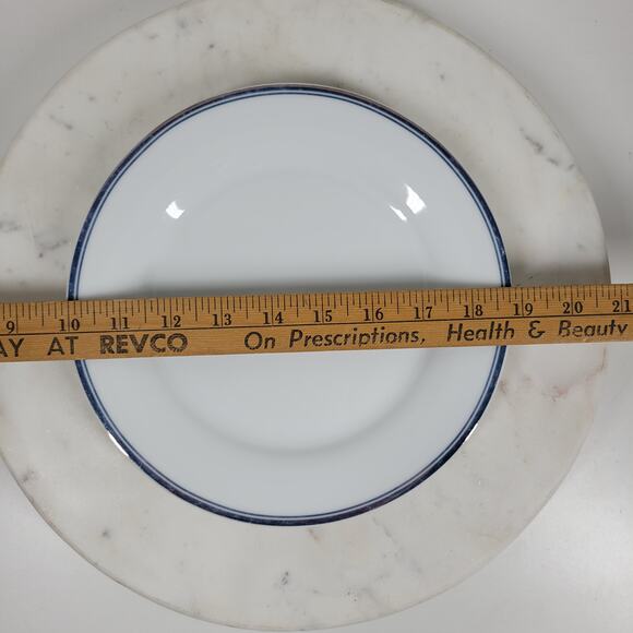 Williams Sonoma Open Kitchen Plate 9" Blue Gold Rim Salad Dinnerware - Picture 14 of 15